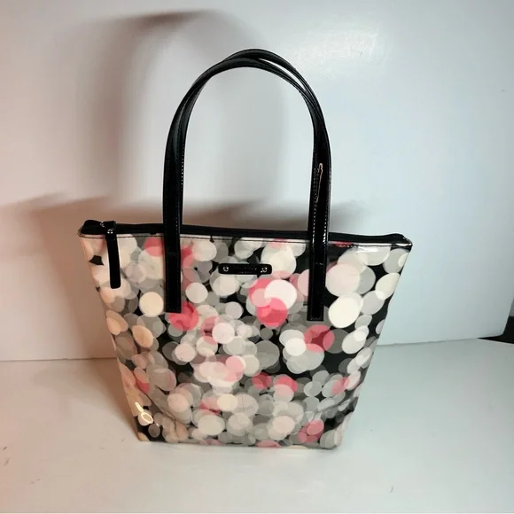 Kate Spade Cherry Terrace Jeralyn Patent Festive Bubbles Tote, Shoulder Bag. - Picture 3 of 16